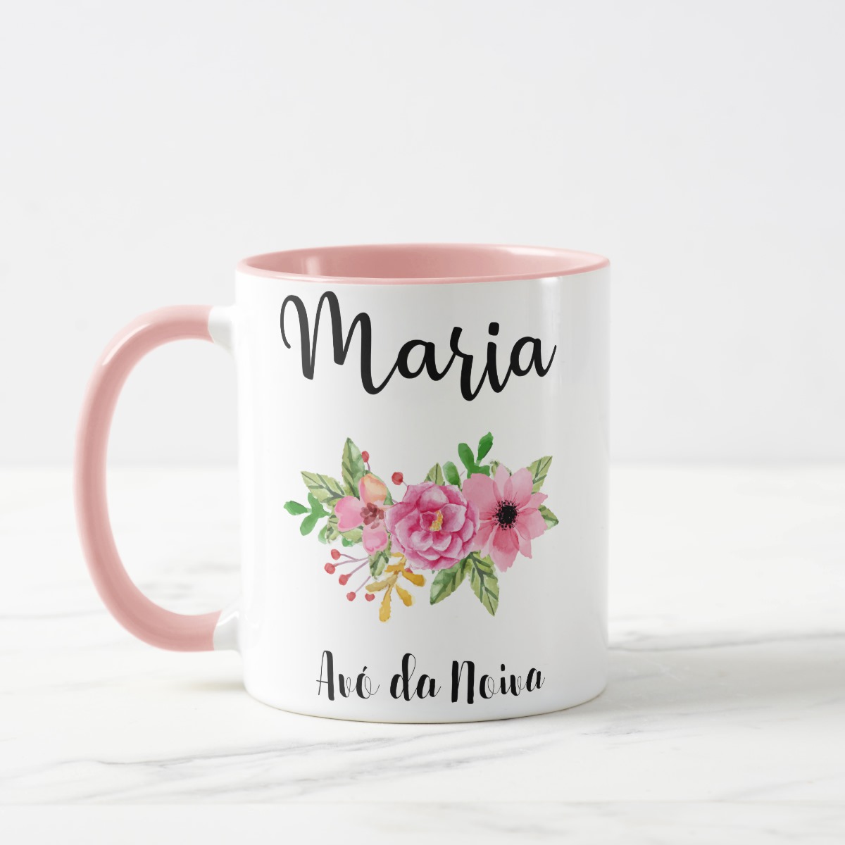 Caneca Presente Avó da Noiva Lembrança Casamento com Nomes