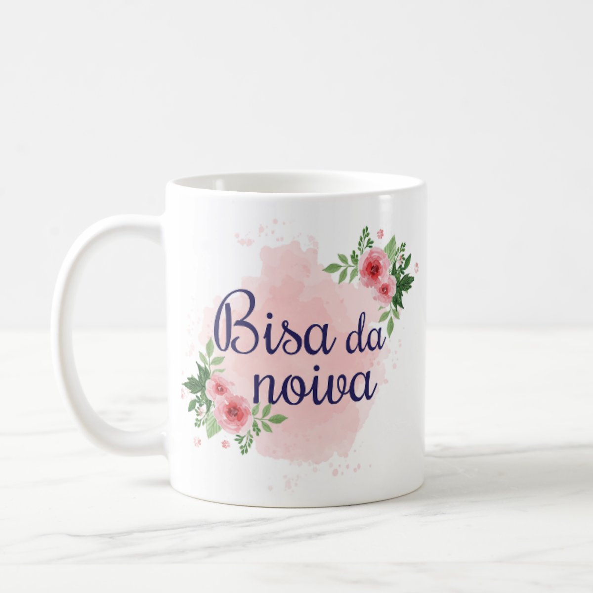 Branco / Bisa da Noiva / Floral Rosa - Casamento (Noiva)