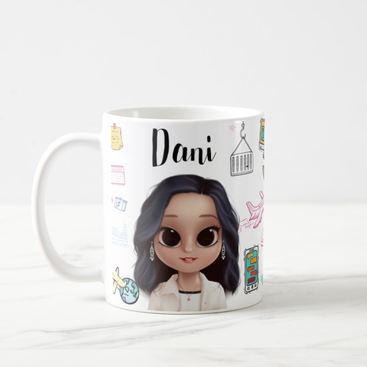 Caneca Personalizada Comércio Exterior com Nome e Avatar - Profissões (Comércio Exterior com Nome e Avatar)