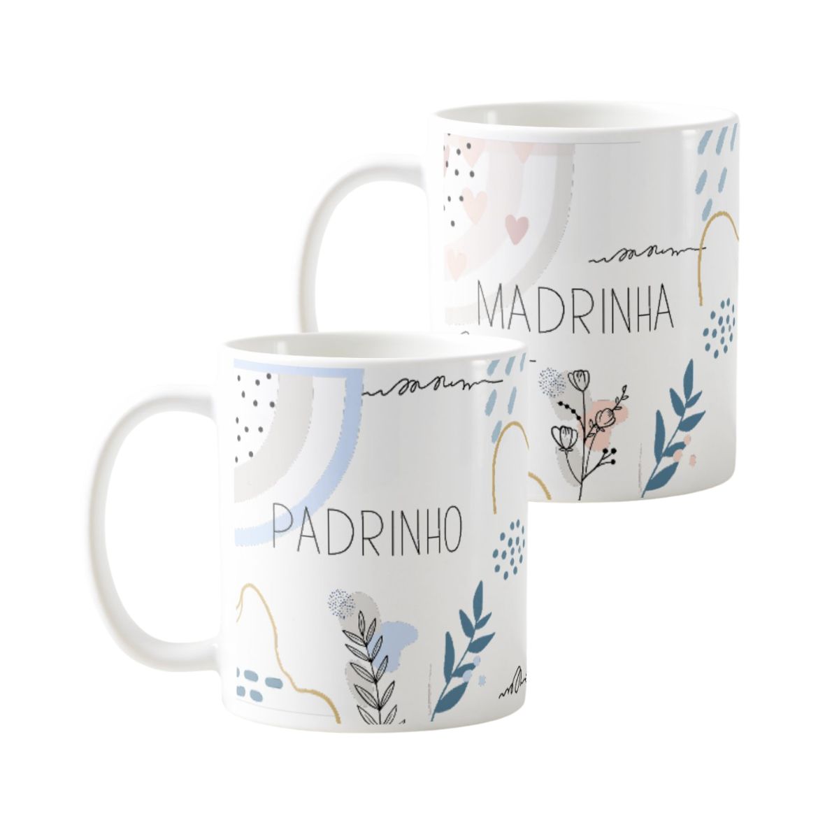 Kit Presente Moderno para Padrinhos Especial Minimalista - Batizado (Padrinho)