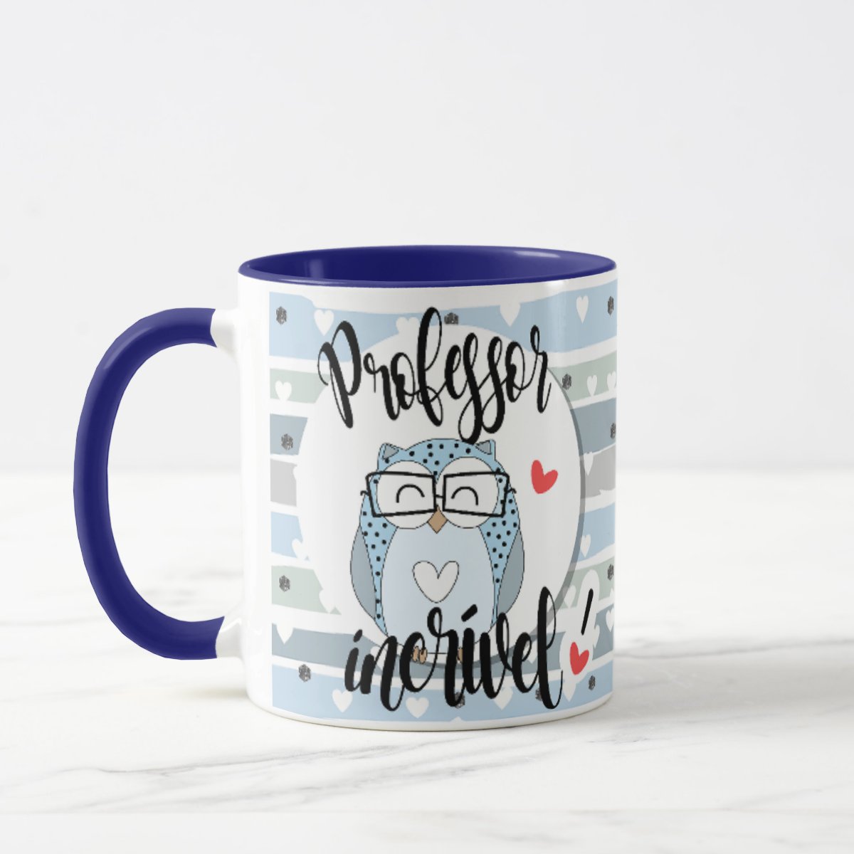Caneca Presente Professor Incrível Azul-escuro Coruja