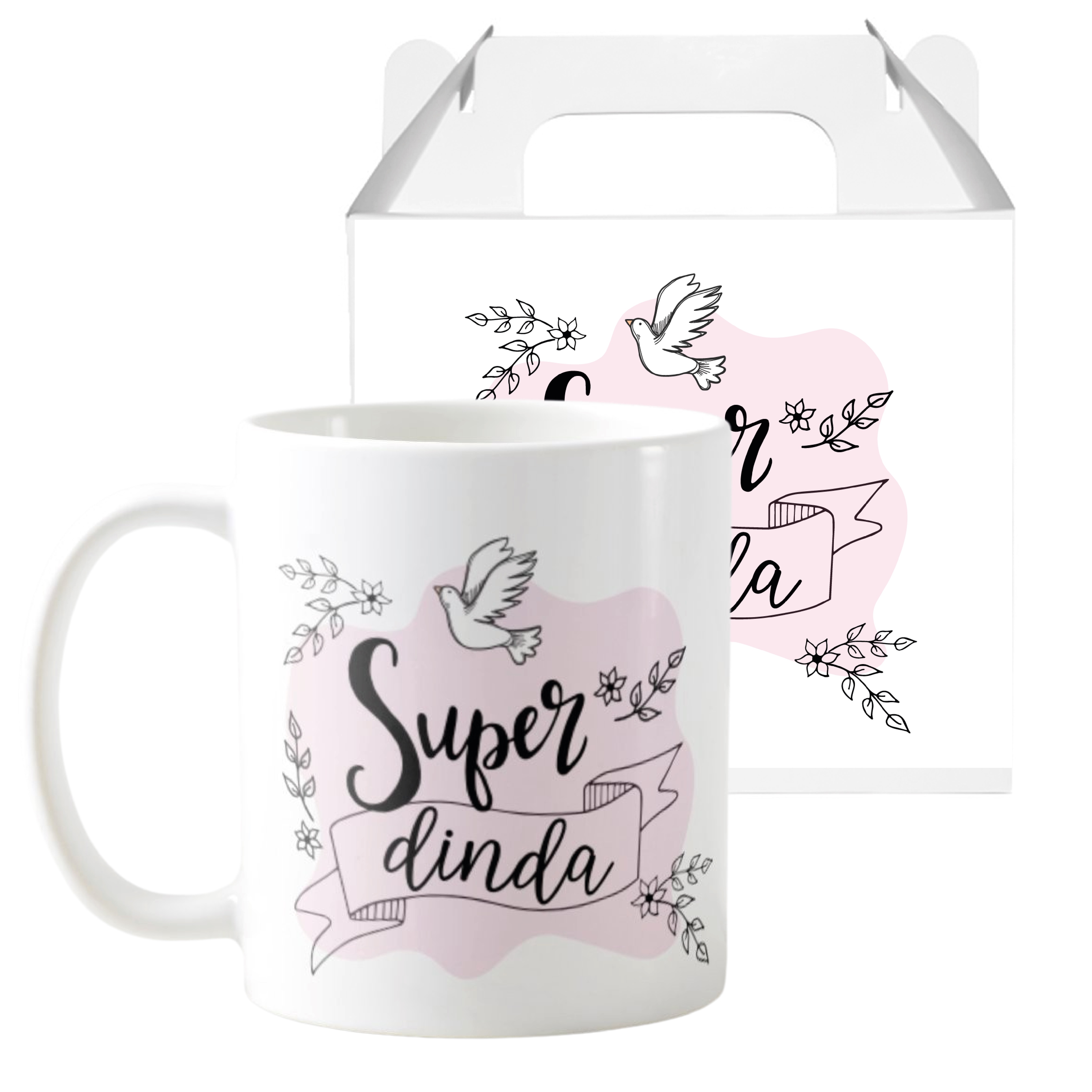 Caneca Personalizada Presente Madrinha Batizado Super Dinda - Batizado (Madrinha)