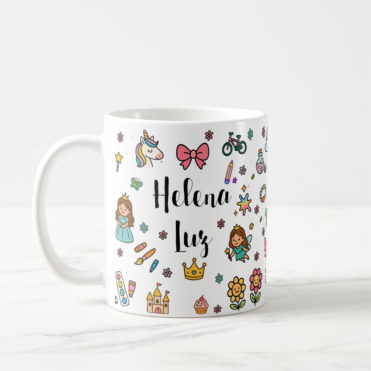 Branco / Infância Meninas caneca polimero infantil feminina presente