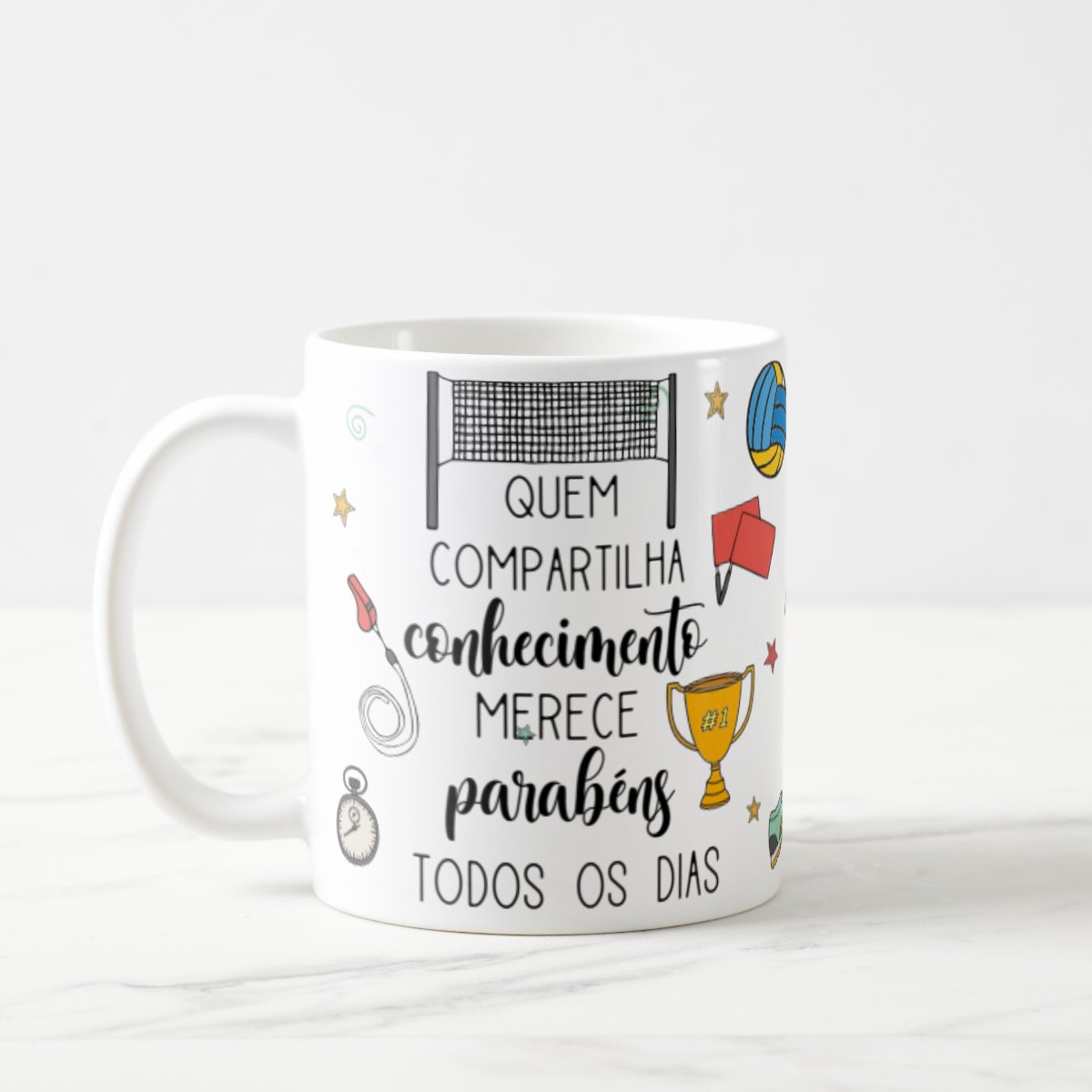 Caneca Presente Professor De Educação Física Volei Voleibol - Dia dos Professores (Professor(a))