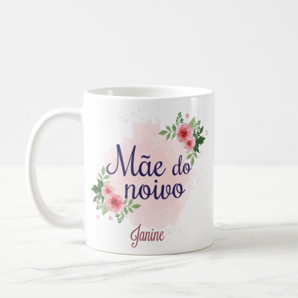 Kit 2 Caneca Casamento Presente Pai e Mãe do Noivo com Nomes