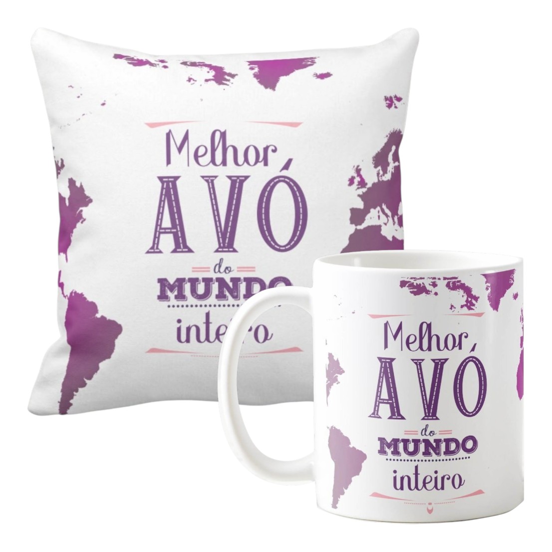 Kit Presente para o Dia dos Pais Melhor Avó do Mundo Inteiro - Família (Avó/Avô)