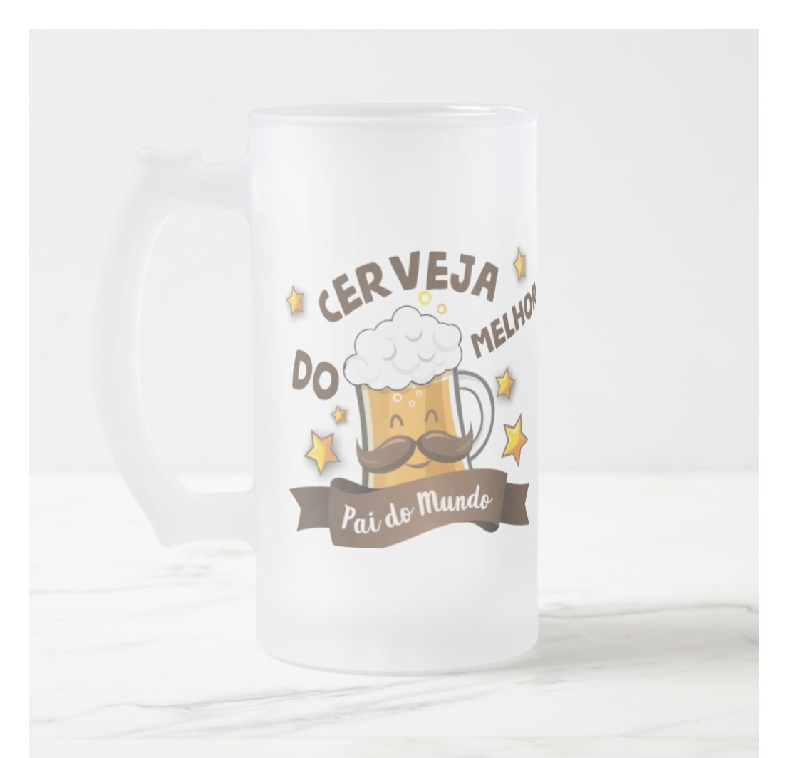 Copo de Cerveja Presente Aniversário Dia dos Pais Melhor Pai - Família (Pai)