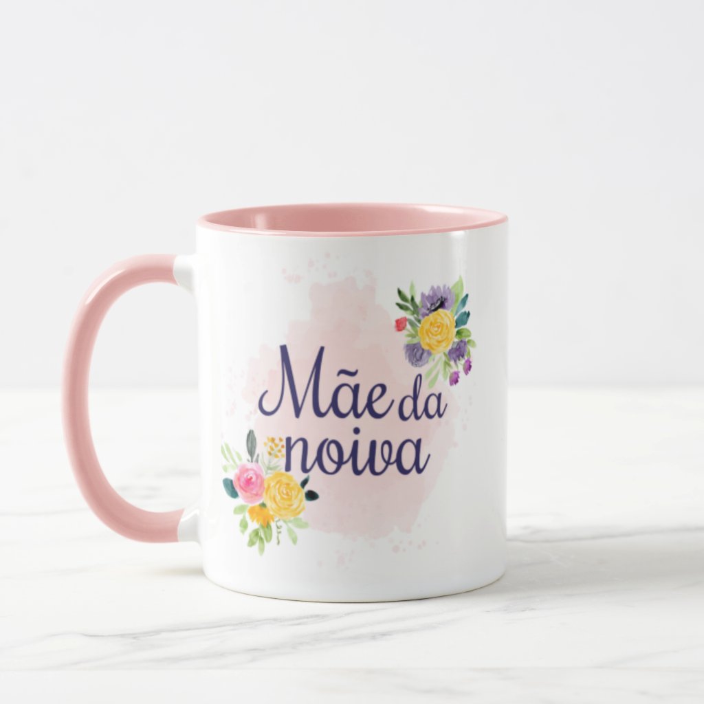 Caneca Lembrança De Casamento Mãe Da Noiva Rosa - Casamento (Convidados)