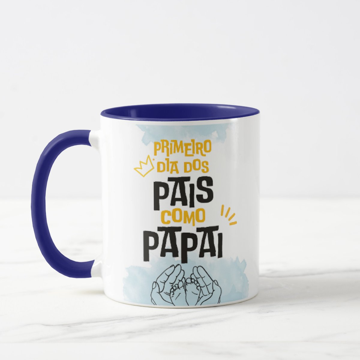 Caneca Personalizada Primeiro Dia dos Pais Como Pai Azul Escuro