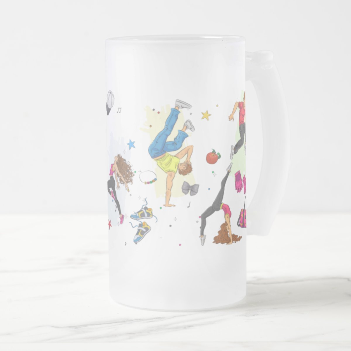 Caneca Vidro Jateado Personalizado p/ Professor Street Dance