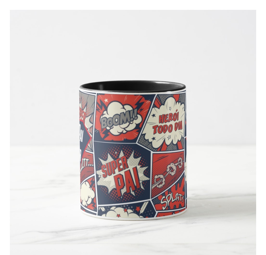Caneca Pai Super Herói Presente Histórias em Quadrinhos