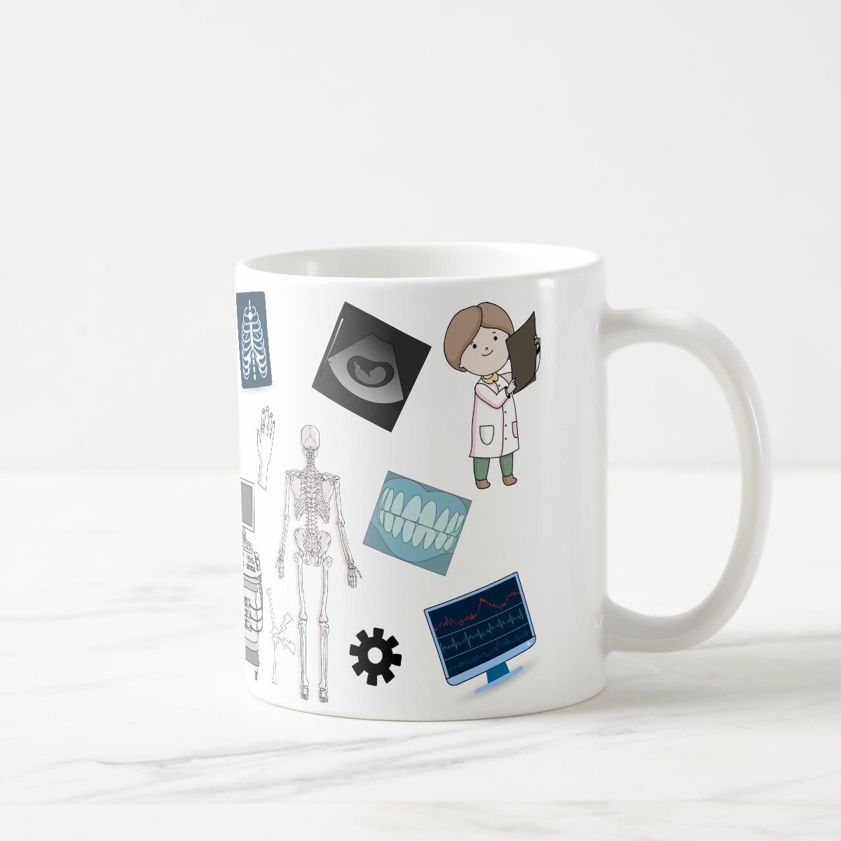 Caneca Radiologia Raio-X Personalizada com Nome e Avatar