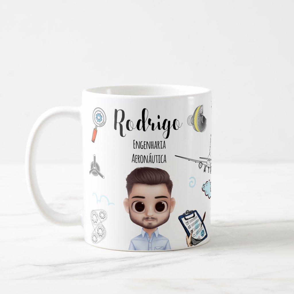 Caneca Personalizada Profissão Engenharia Aeronáutica - Profissões (Engenheiro(a))
