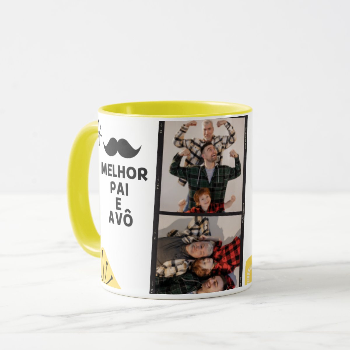 Caneca Personalizada Presente com Foto para Melhor Pai e Avô