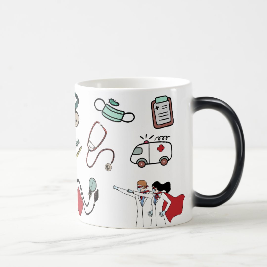 Caneca Mágica Criativa Profissão Medicina Clínica com Nome