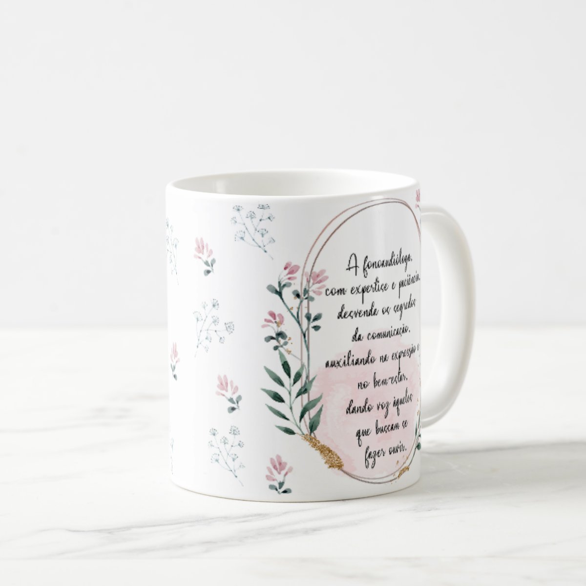 Caneca Feminina Delicada Presente Profissão Fonoaudióloga