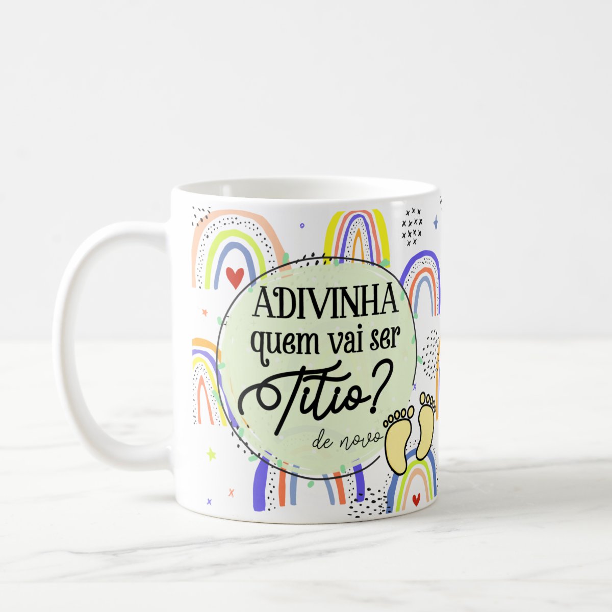 Caneca Presente Contar Nova Gravidez Gestação Familia Titio - Anúncio de Gravidez (Tio)