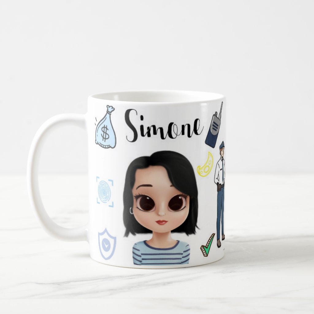 Caneca Personalizada Profissão Segurança Vigilante Presente - Profissões (Segurança Vigilante com nome e avatar)