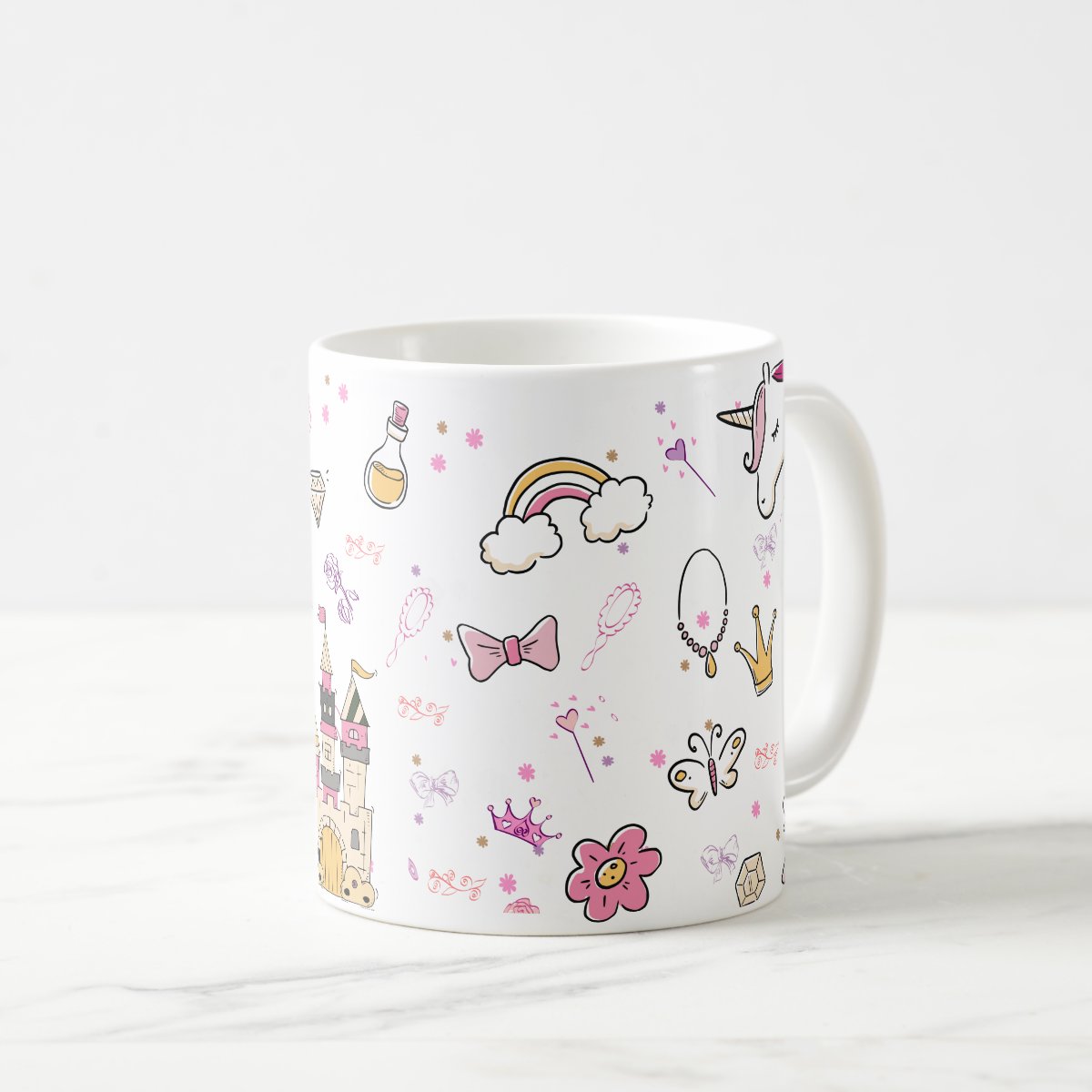 Caneca Polimero Infantil Personalizada com Nome Princesas