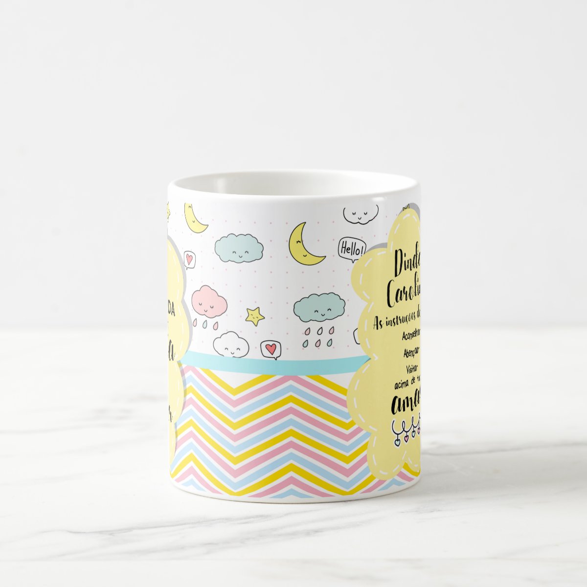 Kit 2 Canecas Personalizadas Batizado Chuva de Benção