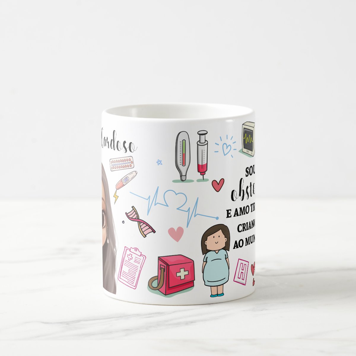 Caneca Presente Personalizado Profissão Medicina Obstetra