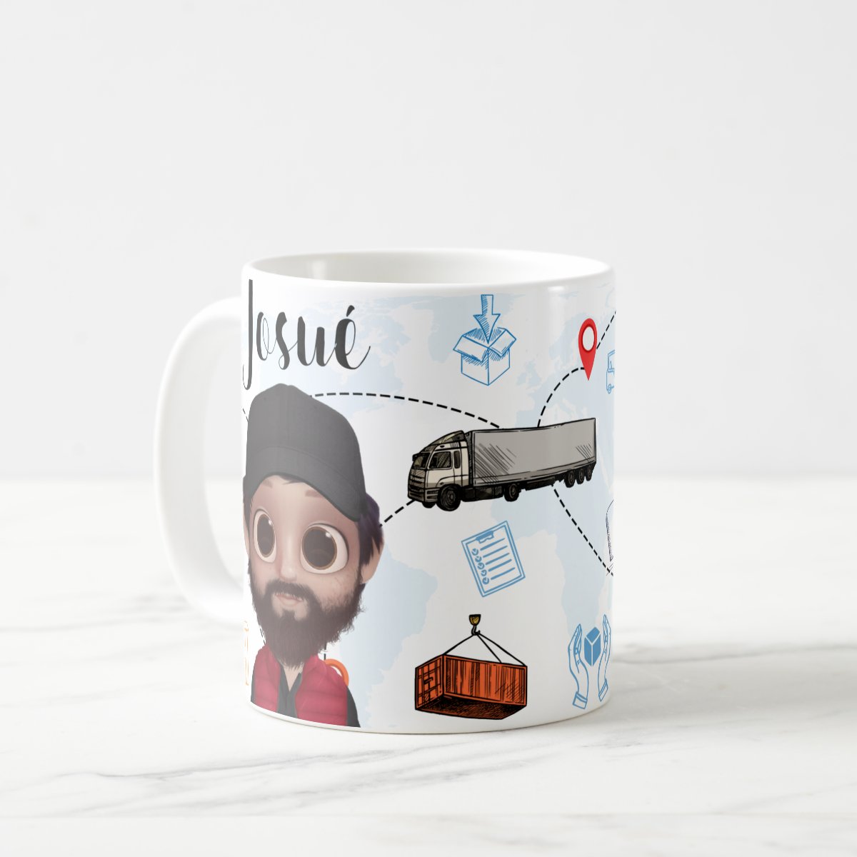 Caneca Profissão Logística Presente Personalizada Com Avatar