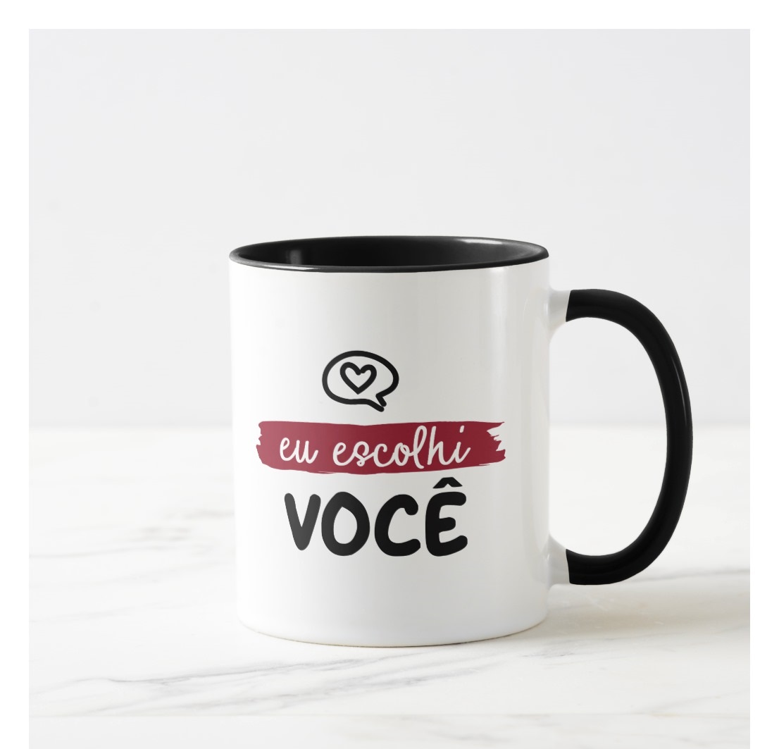 Caneca Personalizada Frase Escolhi Você de Dia dos Namorados