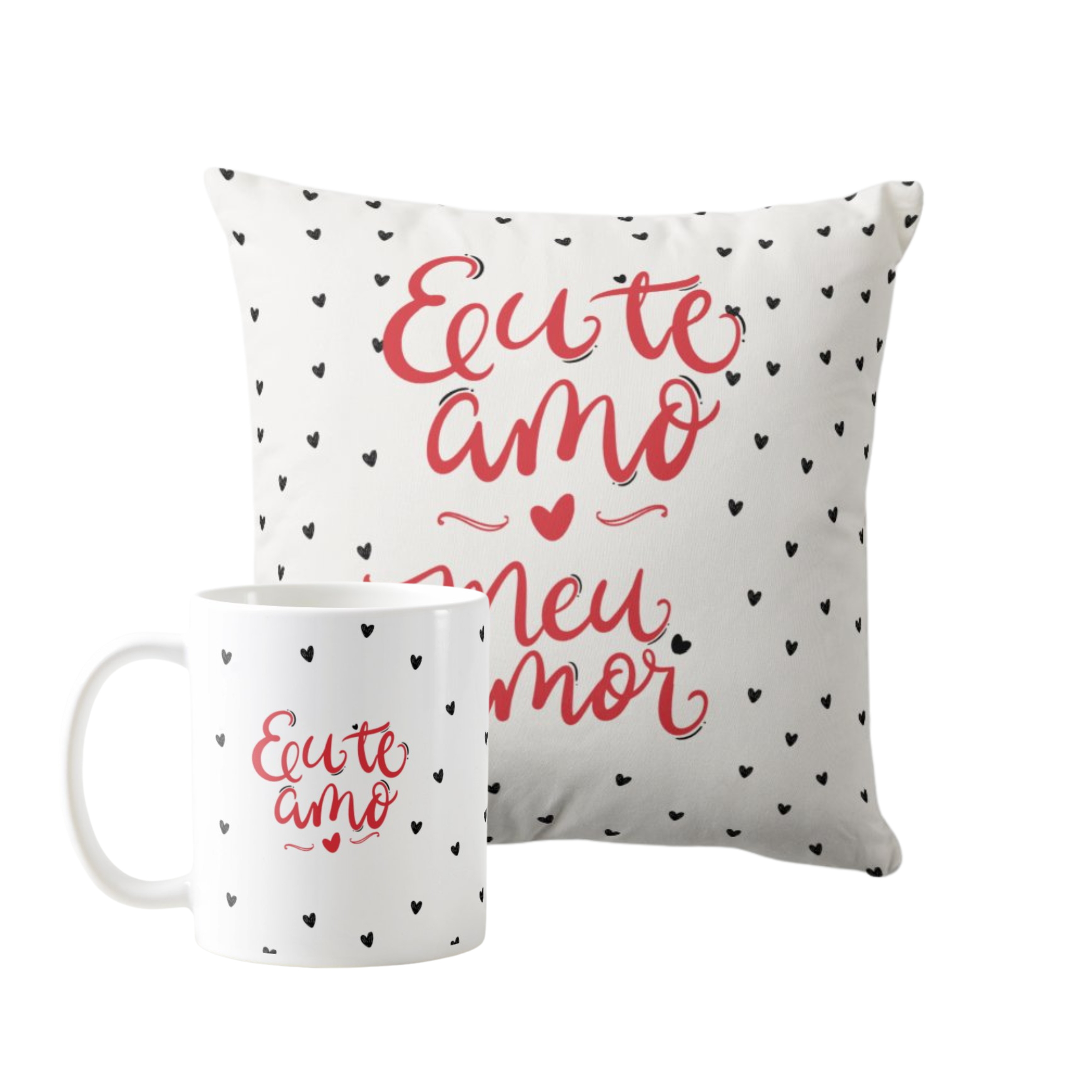 Kit Almofada e Caneca Presente Amor Eterno Dia dos Namorados - Outros (Casal)