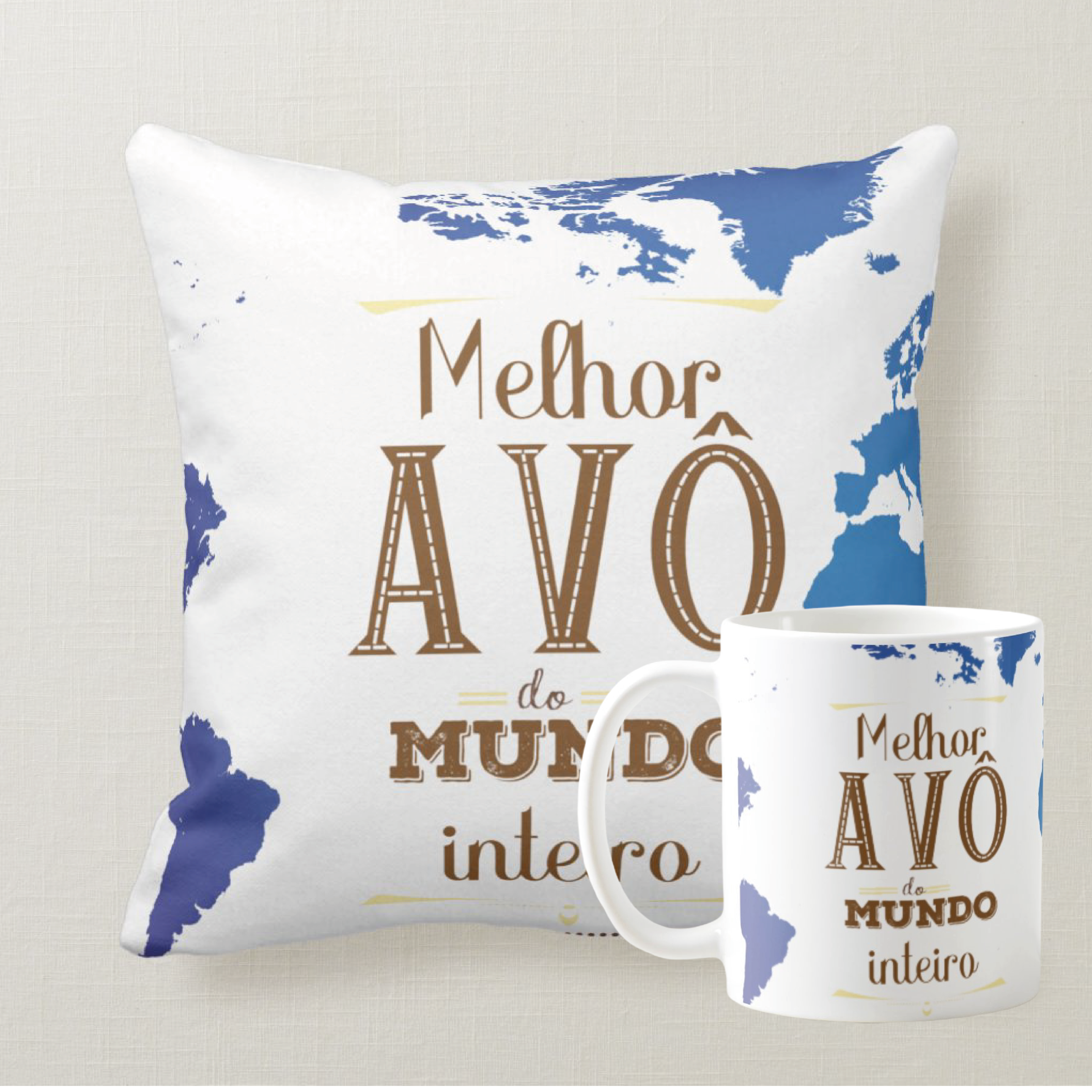 Kit Presente para o Dia dos Pais Melhor Avô do Mundo Inteiro - Família (Avó/Avô)
