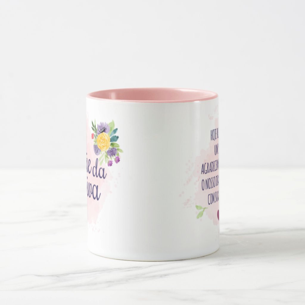 Caneca Lembrança De Casamento Mãe Da Noiva Rosa