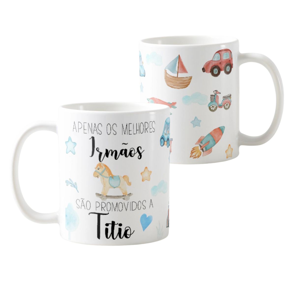 Kit 2 Canecas Presente para Irmãos Promovidos a Titios - Anúncio de Gravidez (Família)
