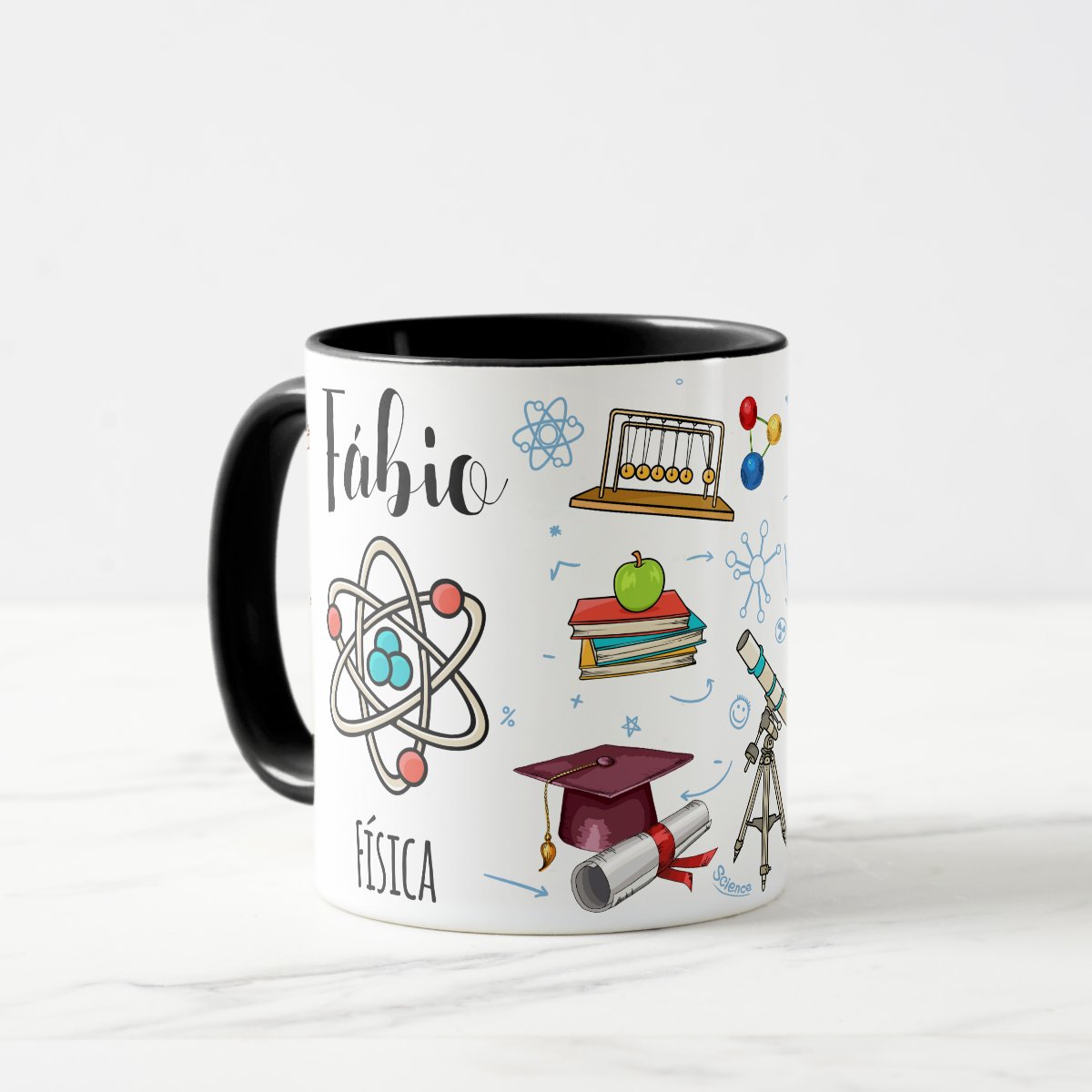 Caneca Personalizada Cientistas Ciência Física com Nome