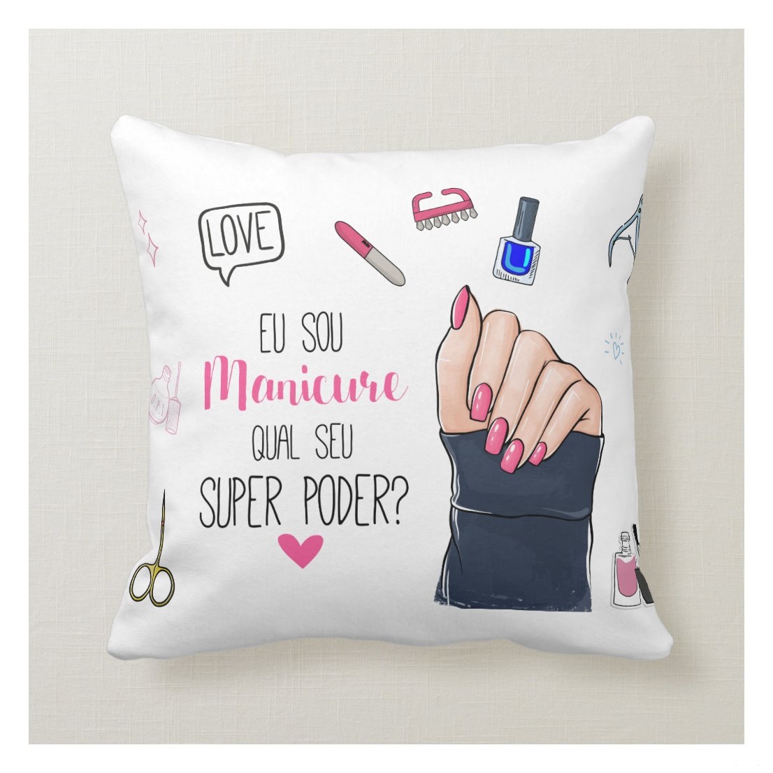 Almofada Personalizada Criativa de Presente para Manicures - Profissões (Cabeleireiro(a))