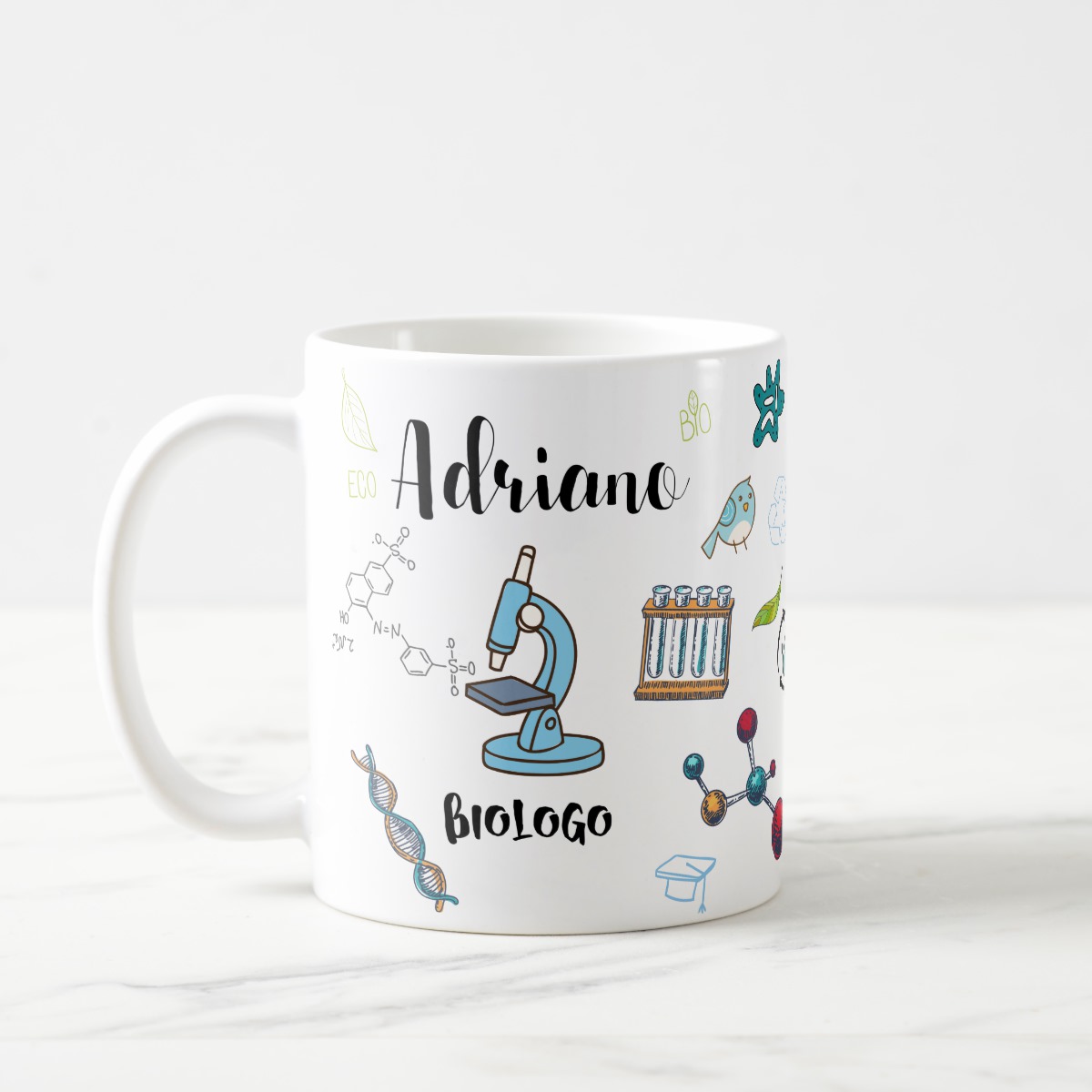 Caneca Presente Criativo Biologia com Nome Biólogo