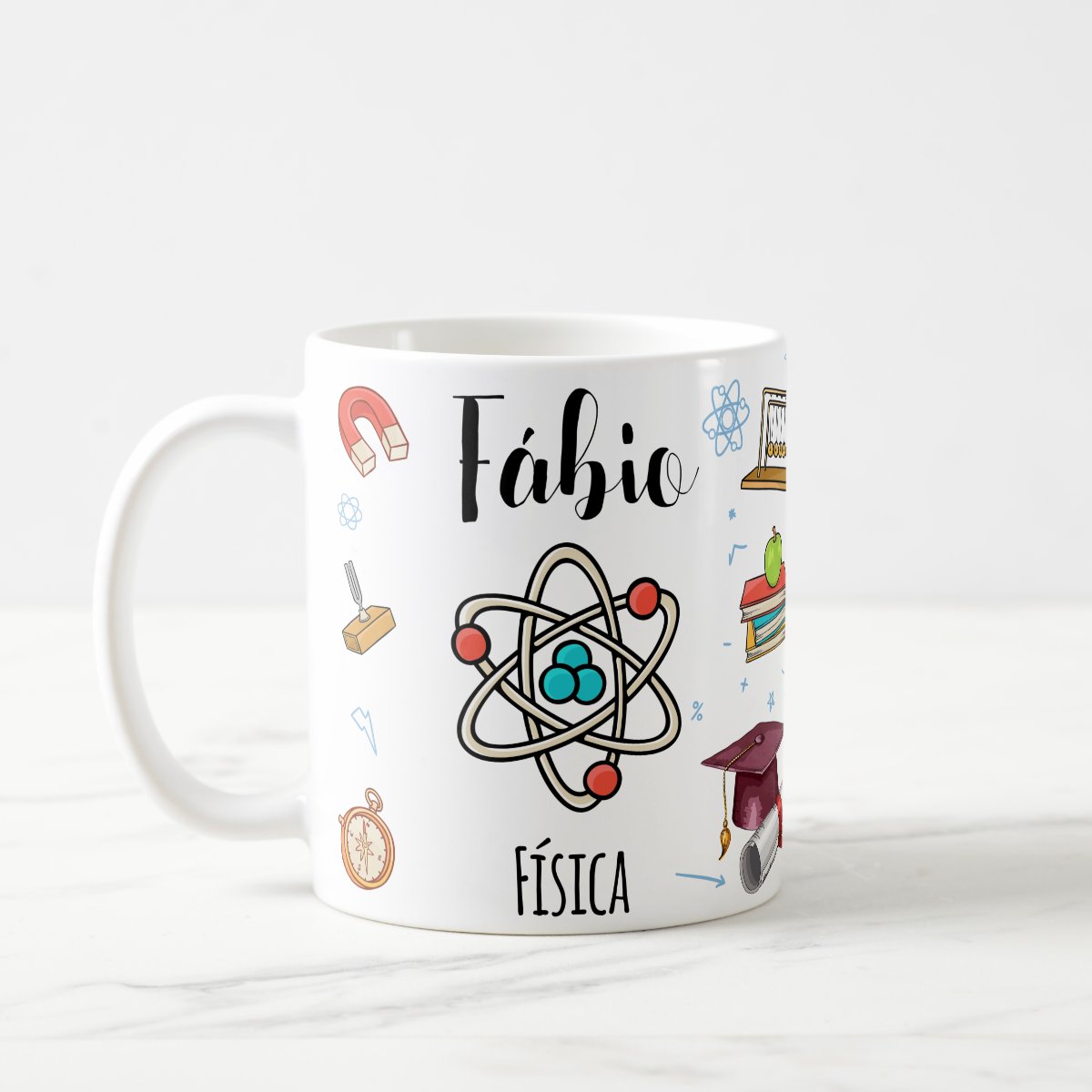 Caneca Nome Personalizado Física Quântica Presente Físico