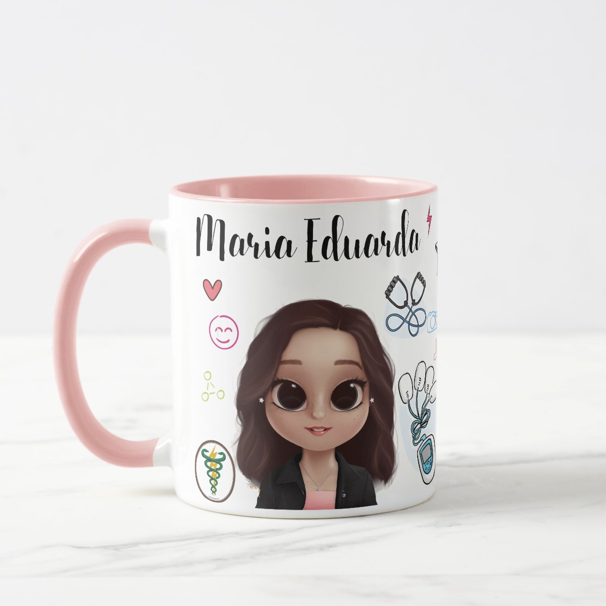 Caneca Fisioterapia Profissão Fisioterapeuta com Avatar - Profissões (Fisioterapeuta)