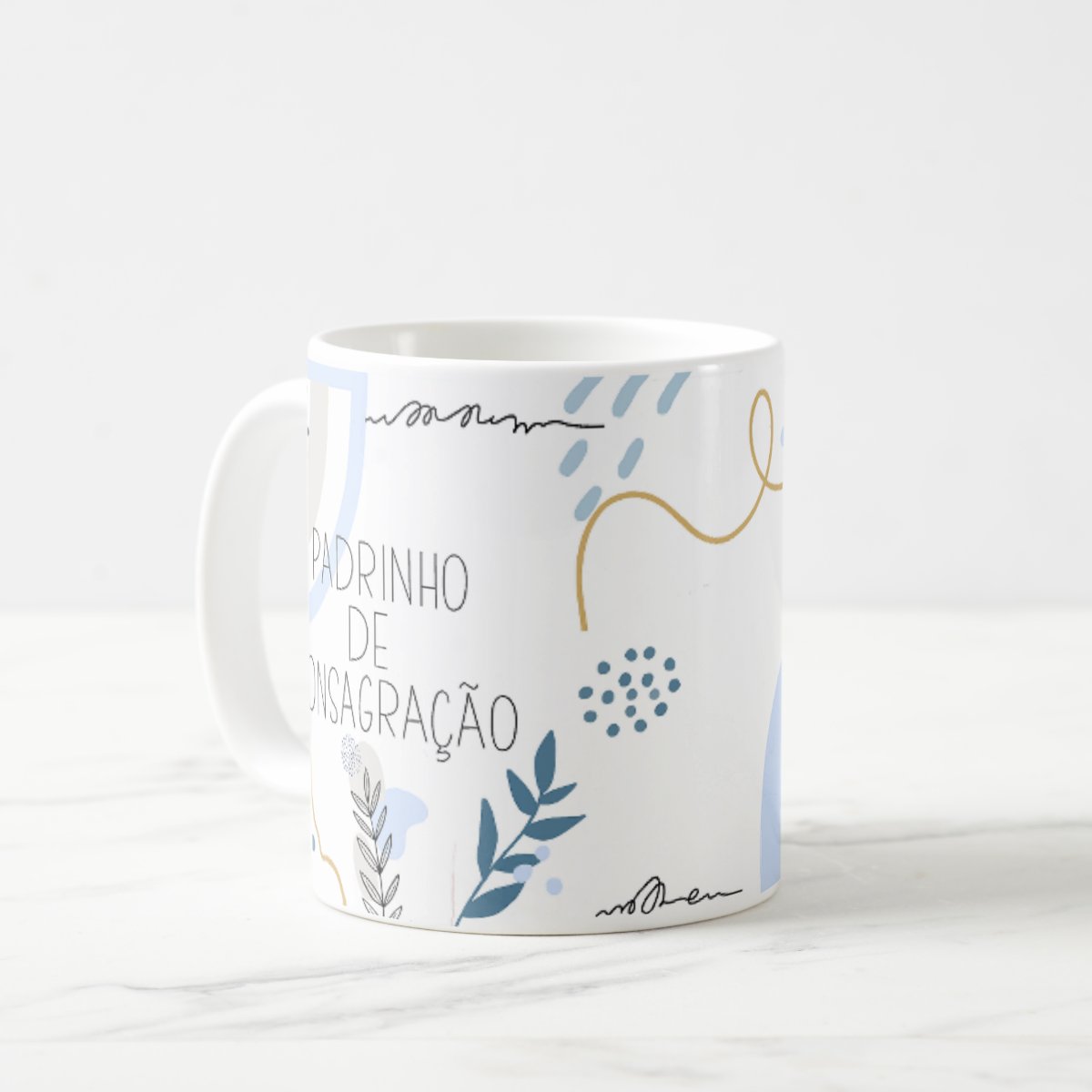 Caneca Personalizada Padrinho de Consagração Minimalista