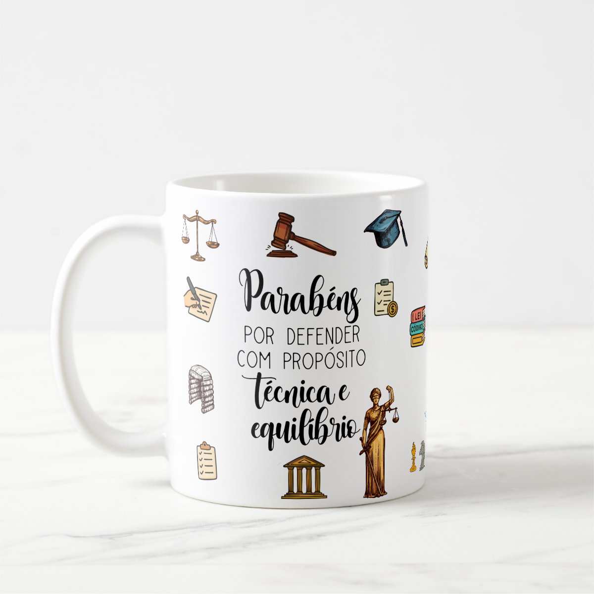 Caneca Clássica Direito Frase Pronta Entrega Profissões