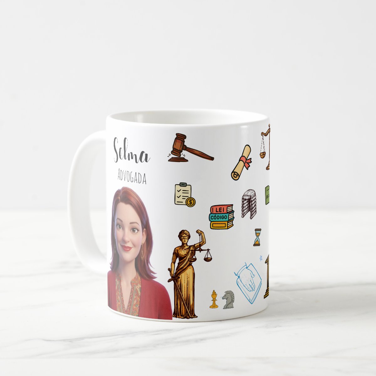 Caneca Personalizada Profissão Direito Com Avatar Estúdio