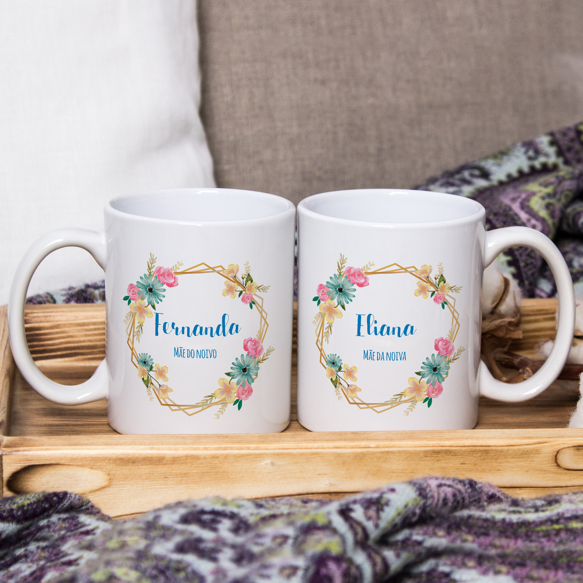 Kit 2 Caneca Personalizada de Casamento Mães das Noivas - Casamento (Noivas)