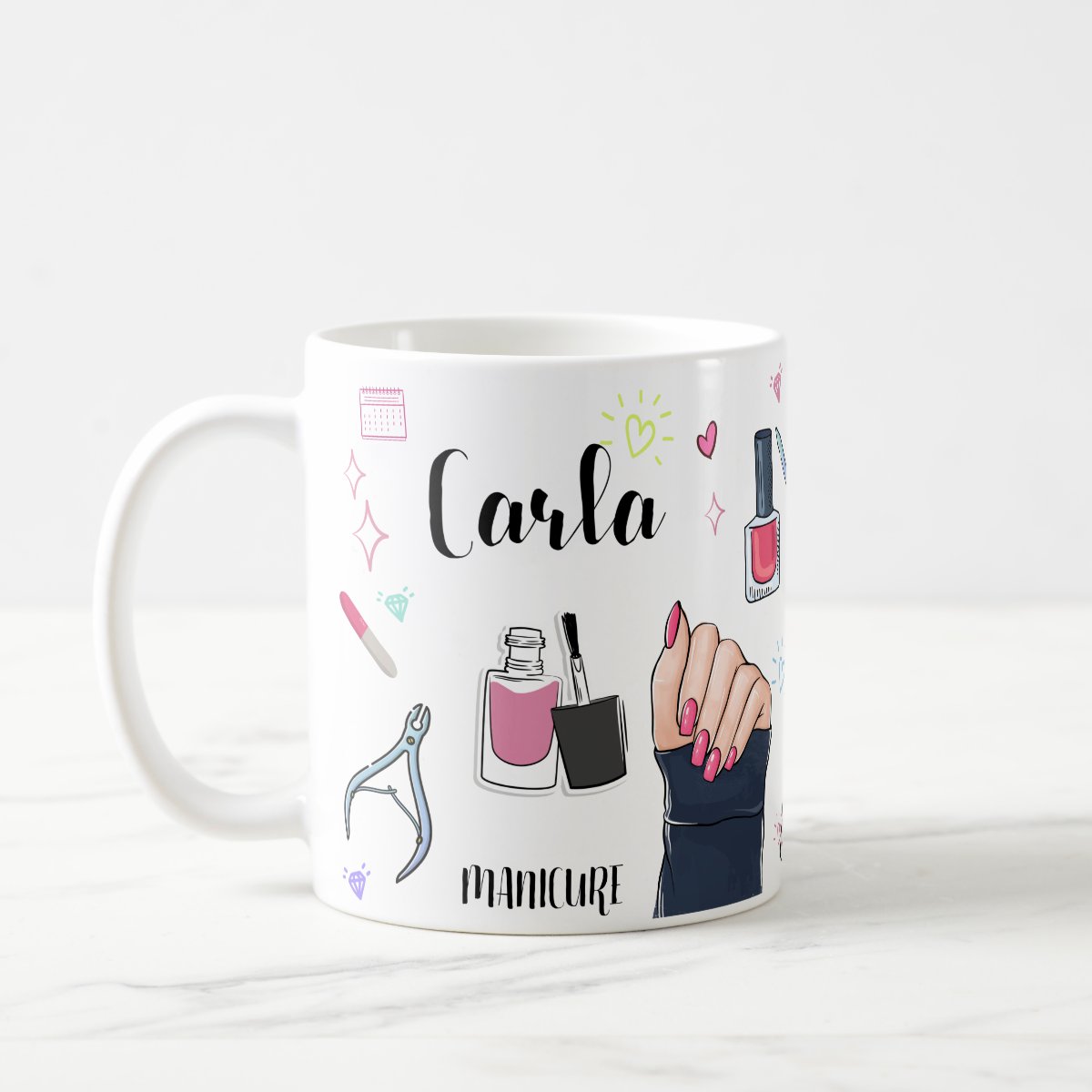 Caneca Personalizada Presente Criativo Manicure com Nome