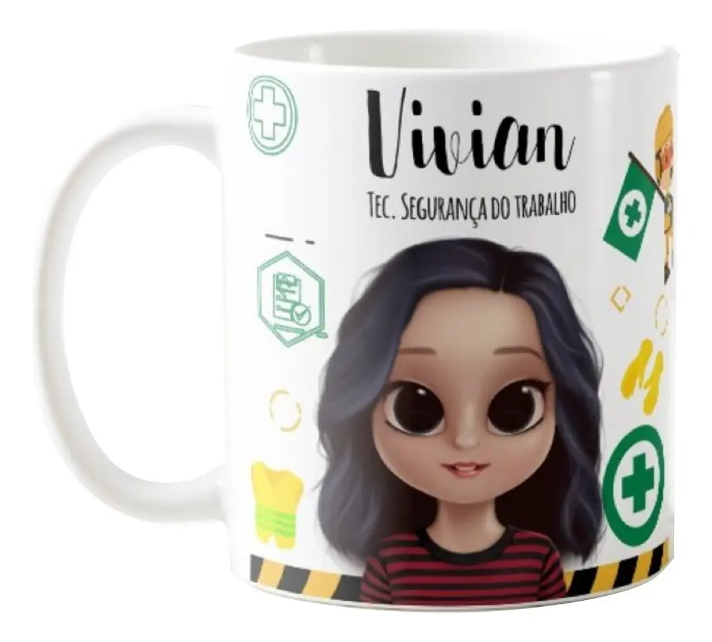 Caneca Criativa Presente Profissão Segurança do Trabalho - Profissões (Segurança do Trabalho)