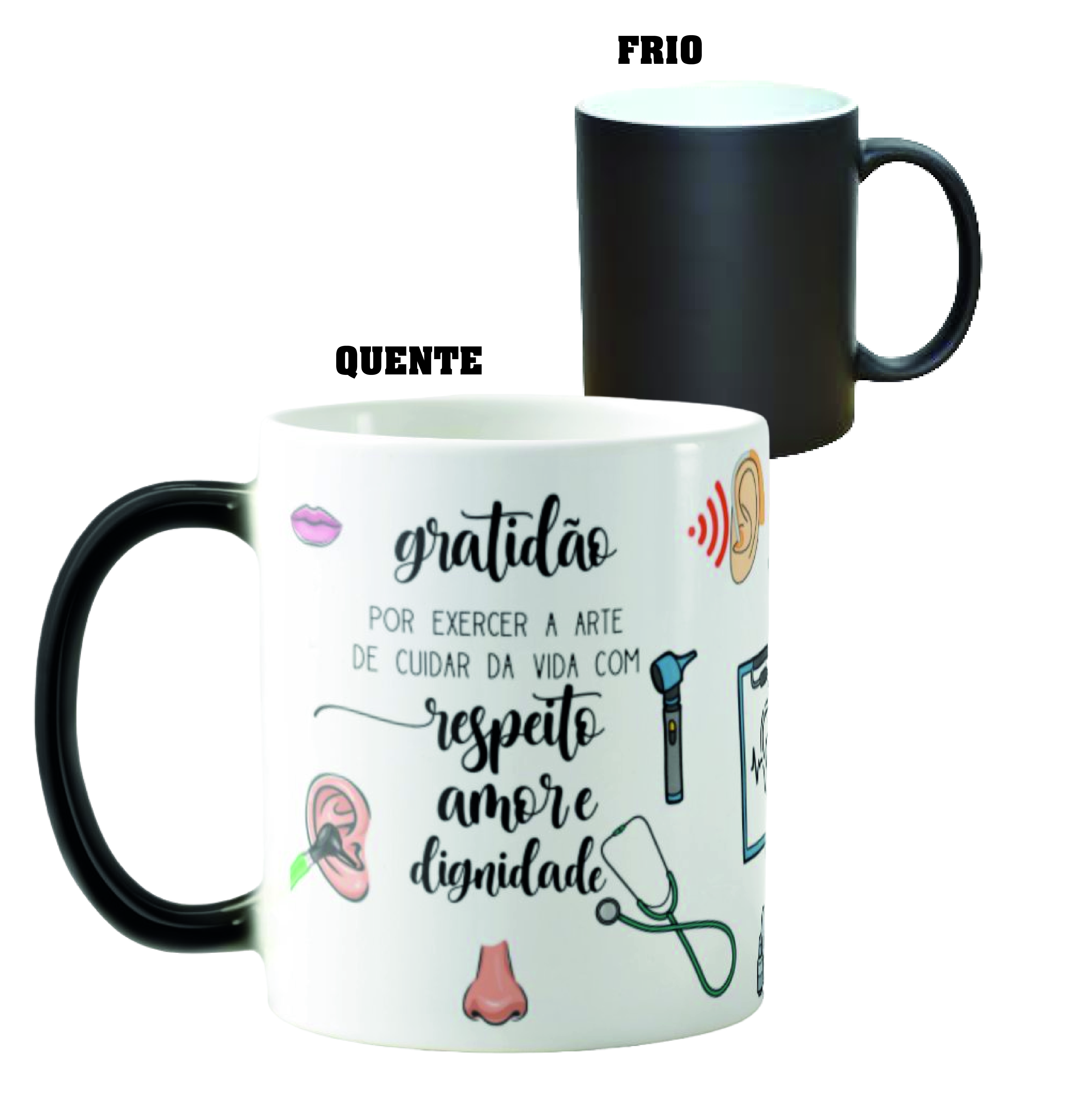 Caneca Mágica Presente Criativo para Otorrinolaringologista - Profissões (Médico(a))