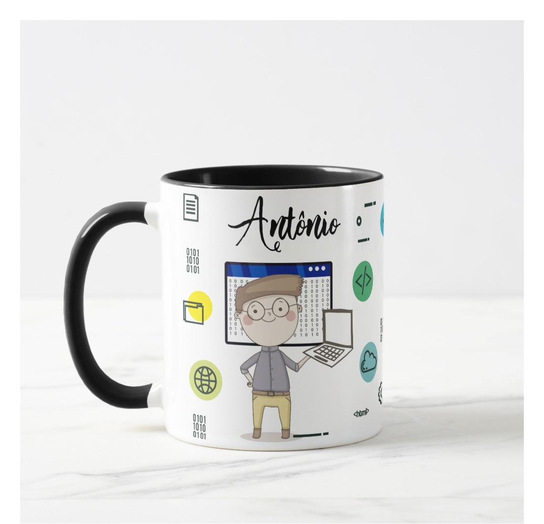 Caneca Presente Personalizado Ti Profissão Programador - Profissões (Programador(a))