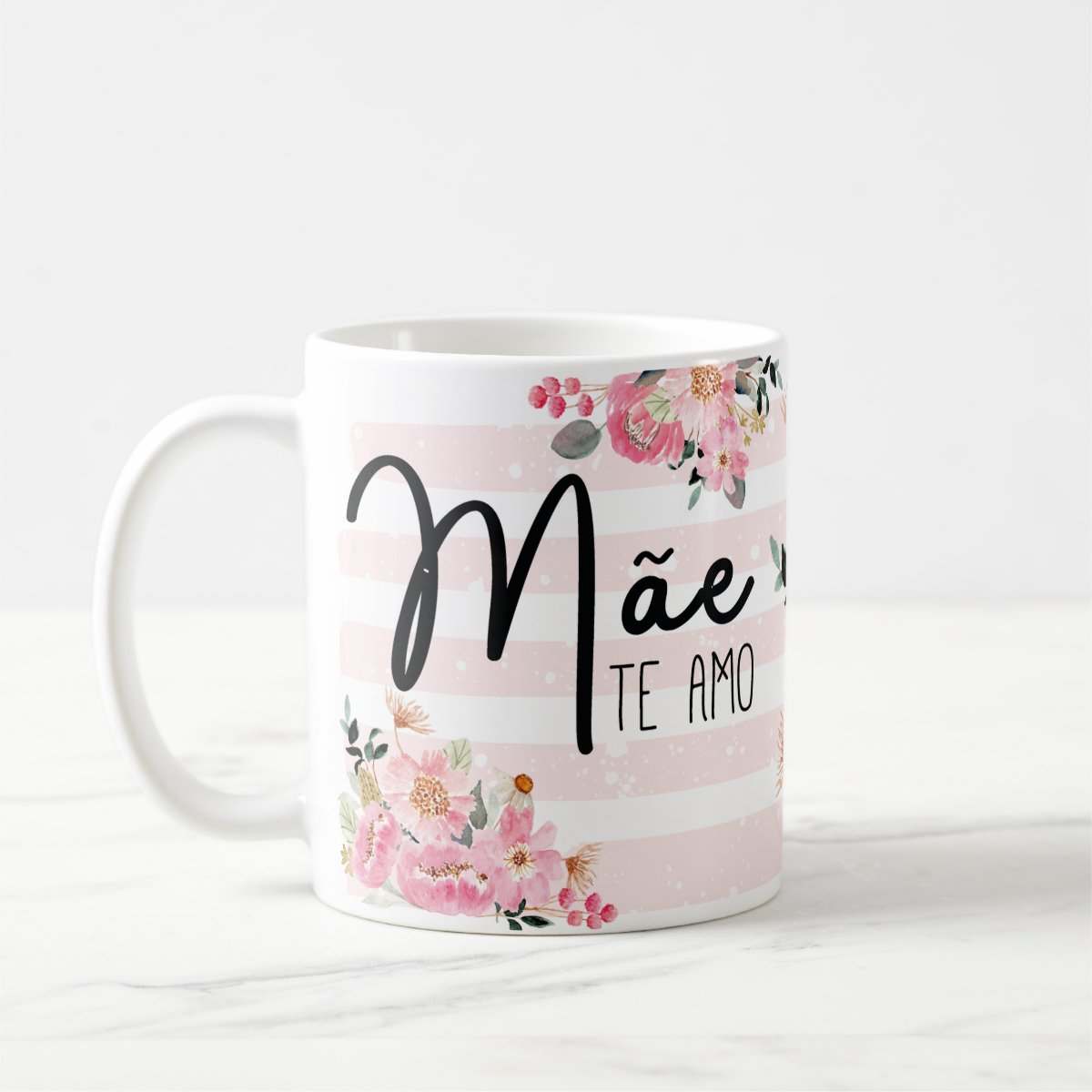 Kit de Presente - Mãe Te Amo - Almofada Caneca Garrafa