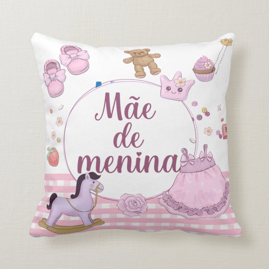 Almofada Presente Criativo Para Mãe De Menina - Mundo Rosa - Família (Mãe)