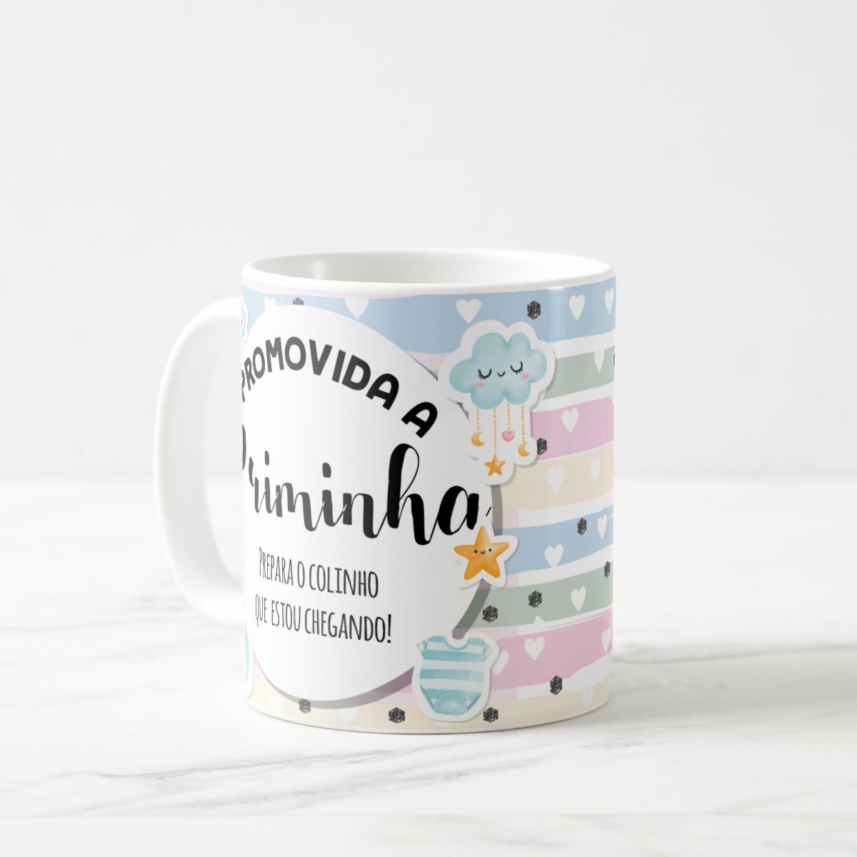 Caneca Presente Gravidez para Prima Priminha Familia Cresceu