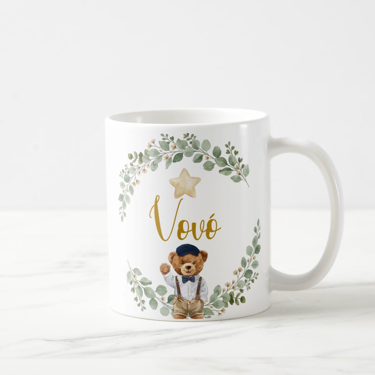 Caneca Vovó Urso Príncipe Pronta Entrega Presente Avó Família