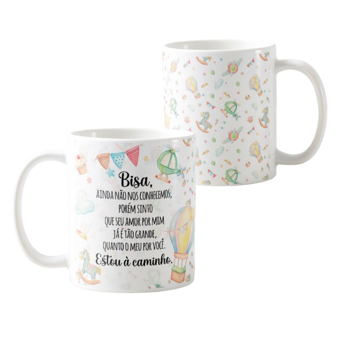 Kit 2 Canecas Revelação Biso e Bisa Gravidez Estou à Caminho