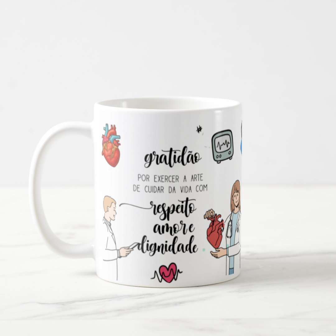 Caneca Personalizada Cardiologia Médico Cardiologista - Profissões (Médico(a))
